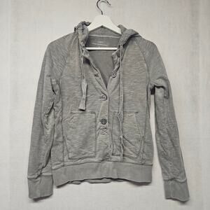 J.Crew Washed Heavyweight Weekend Jersey Pullover Hoodie Gray